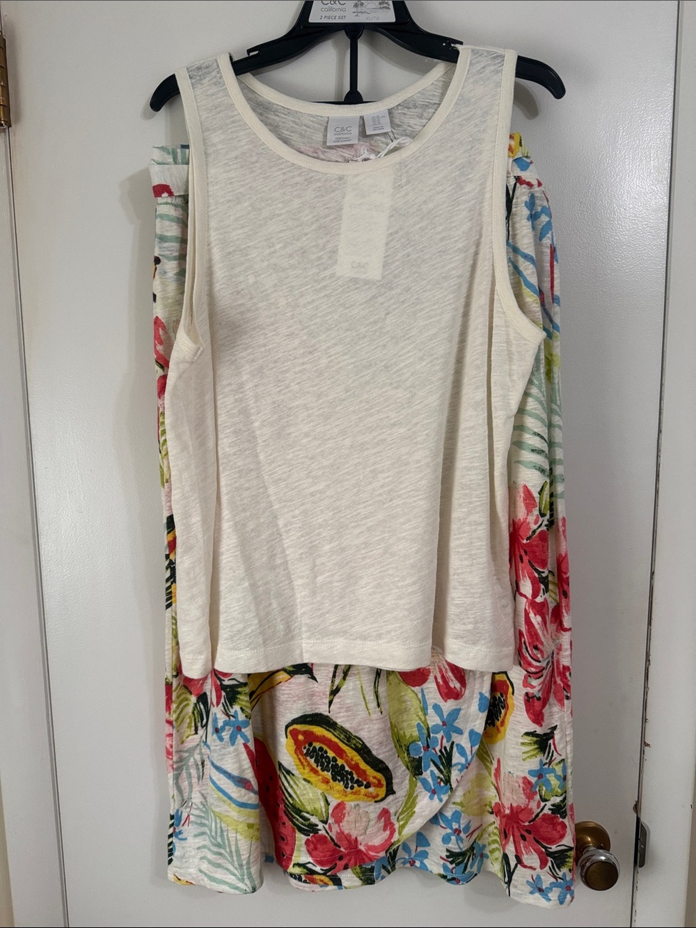 C&C California 2 Piece Skirt & Top Women’s XLarge Multicolor Tropical